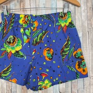 Versace Mare XS Vintage 90s Colorful Floral Shorts Swim Trunks Beach 3.5” Inseam